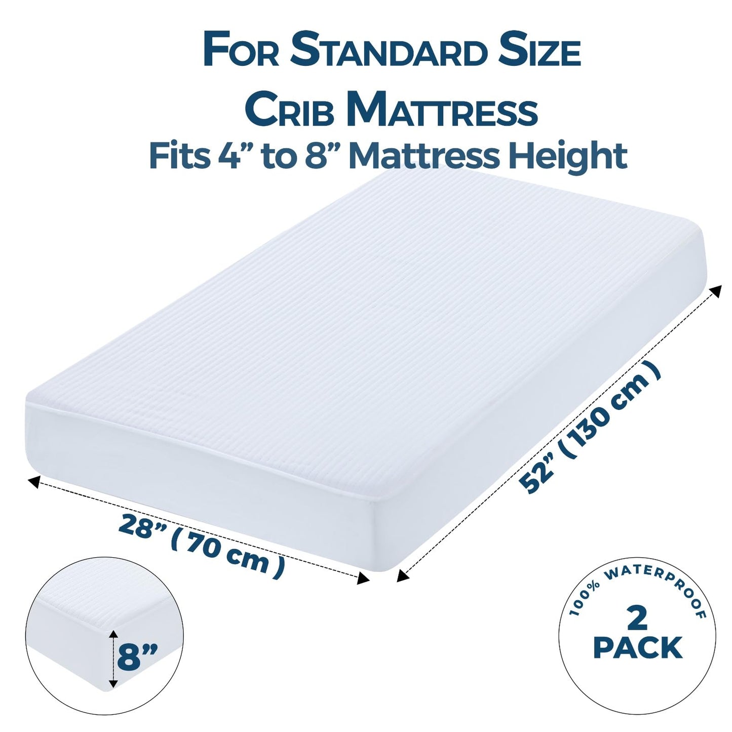 Waterproof Mattress Protector,2 Pack For Unisex