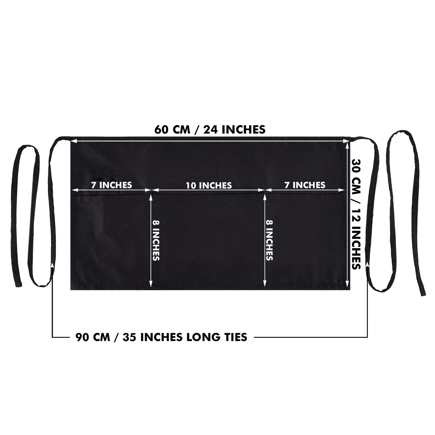 Half Waist Apron Black