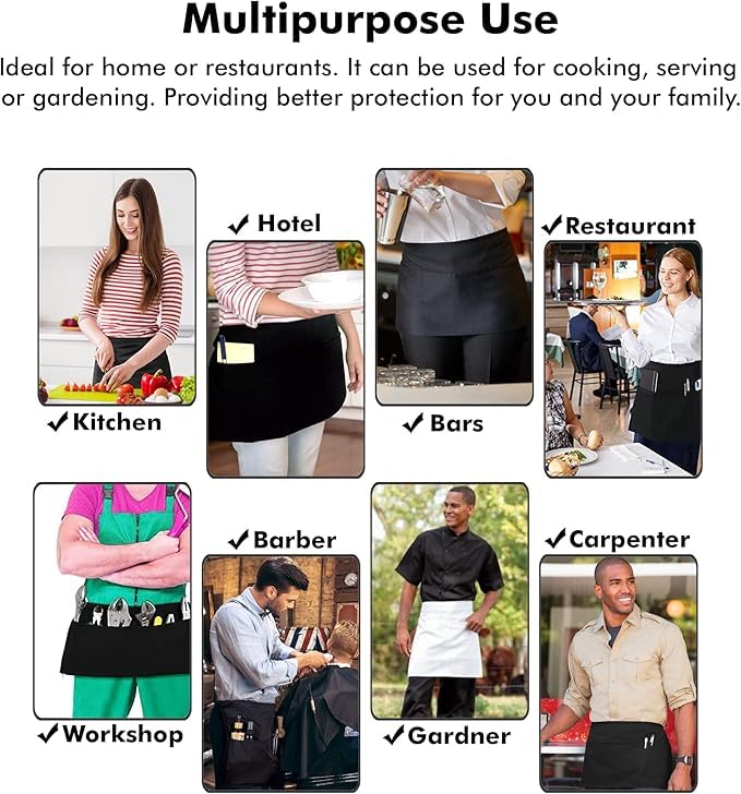 Half Waist Apron Maroon