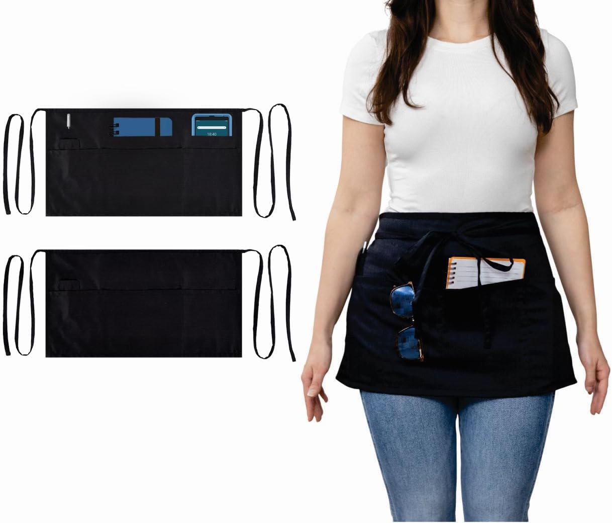 Half Waist Apron Black