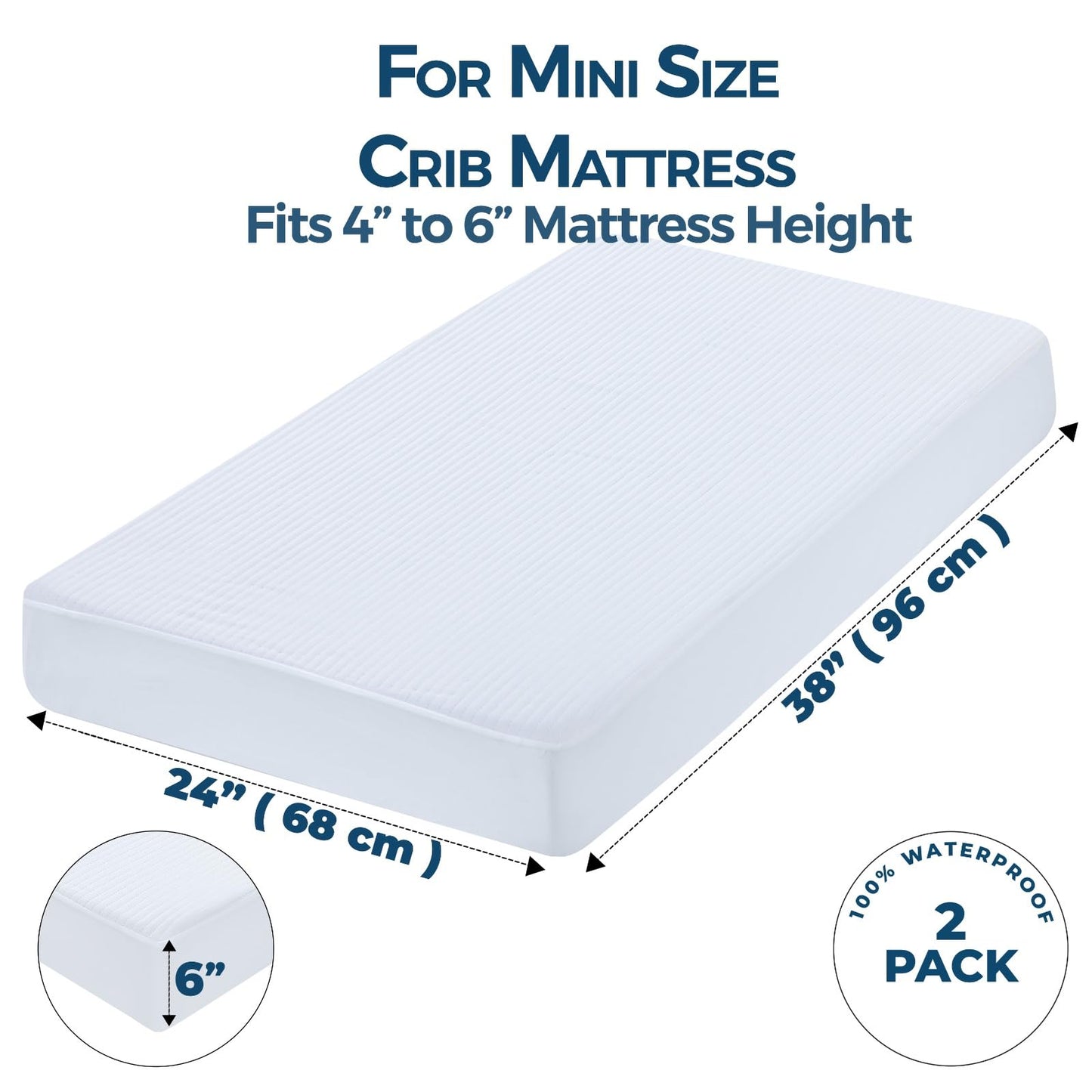 Waterproof Mattress Protector,2 Pack For Unisex