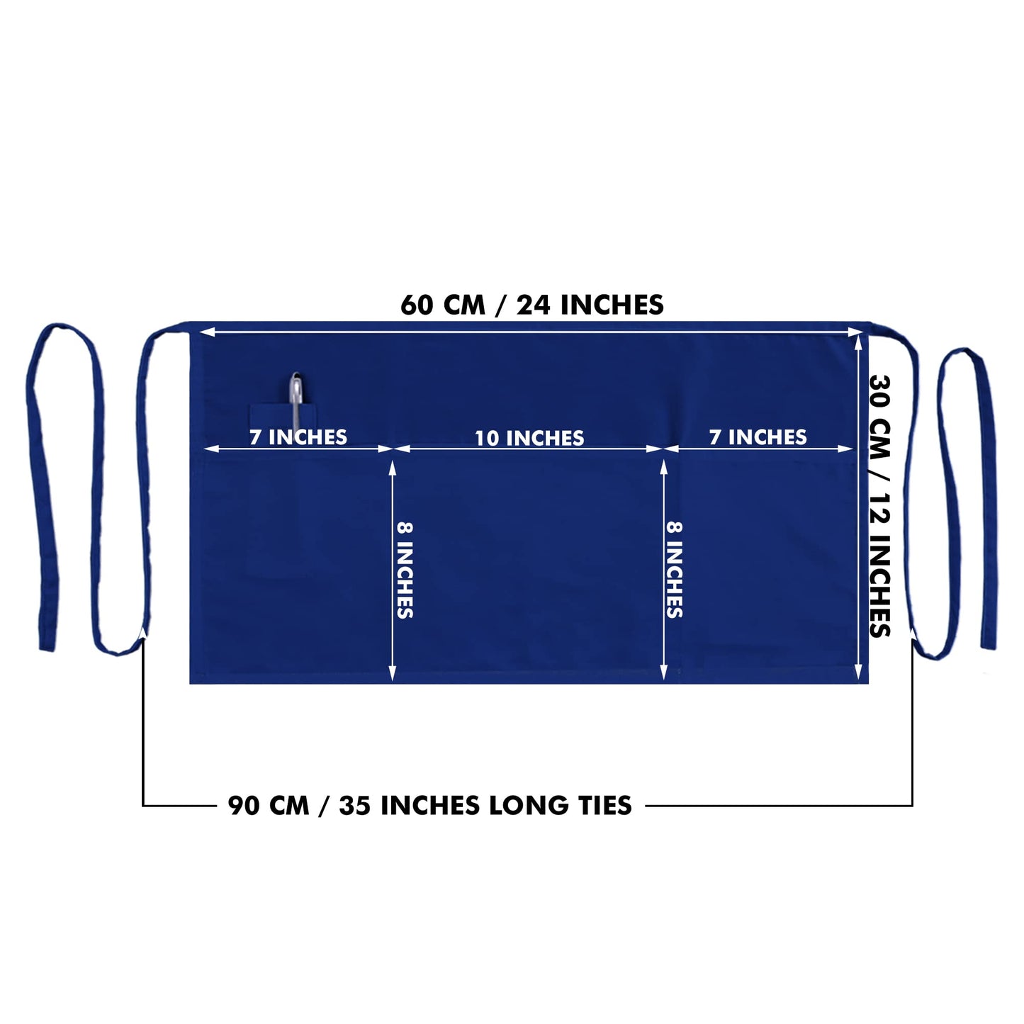 Half Waist Apron Blue (Pack of 3)