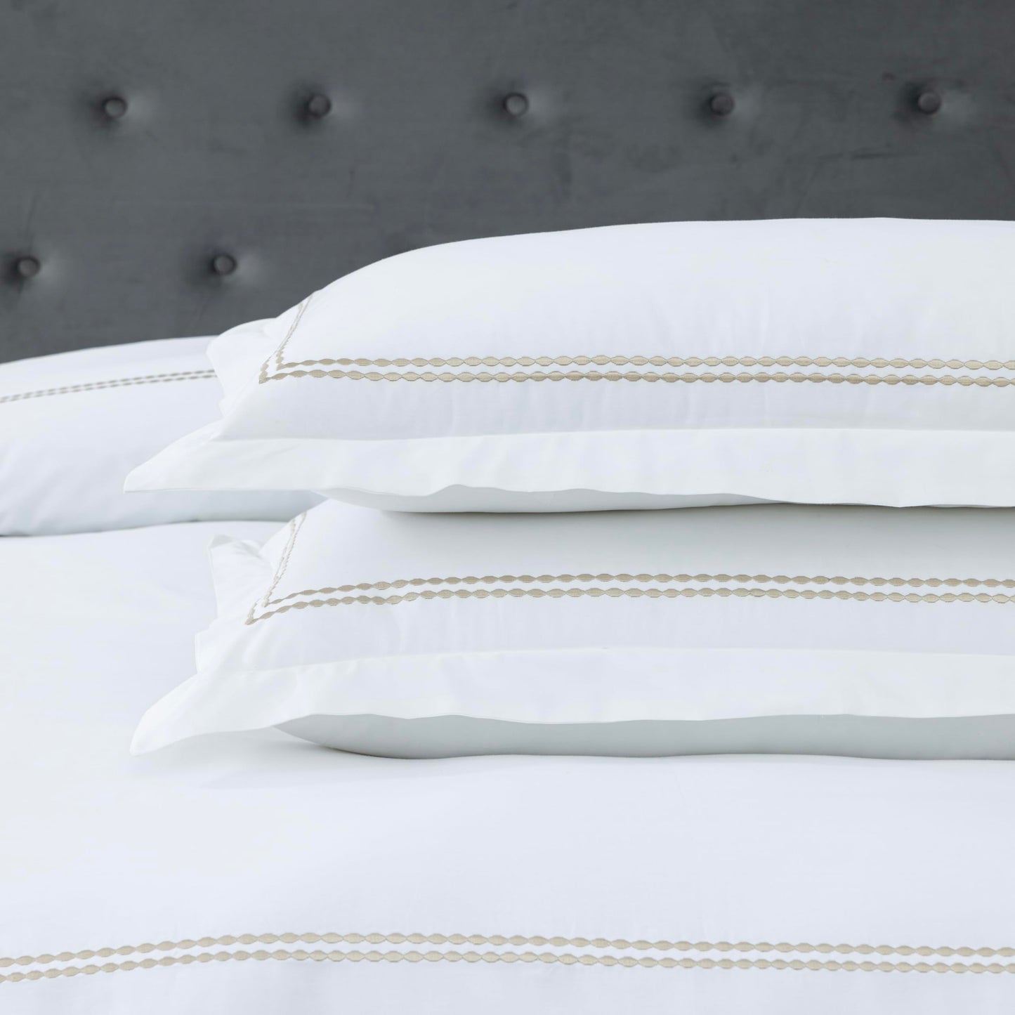 White Duvet Cover, 100% Cotton Embroidered Duvet Cover,2 Pillow, Comforter Not Included