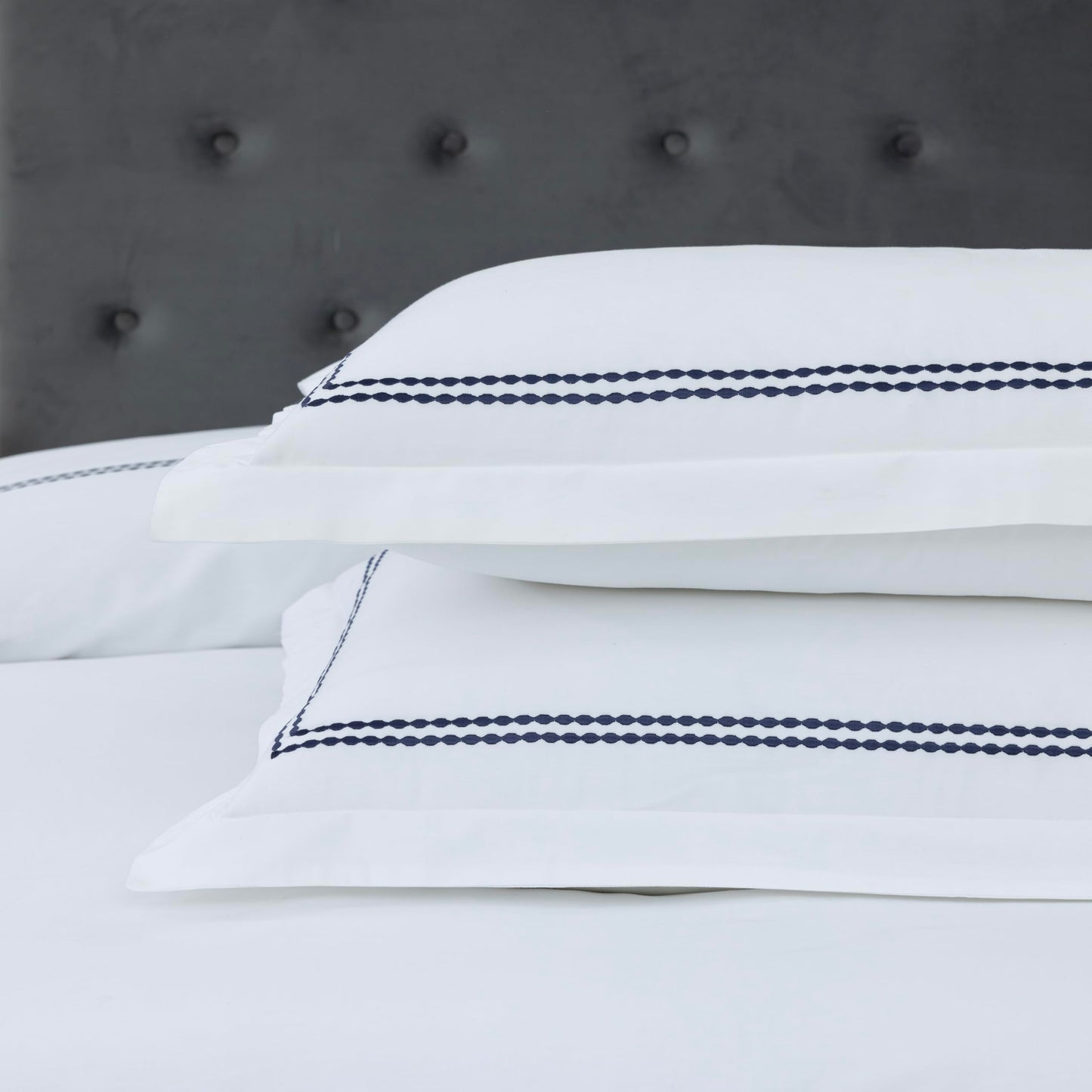 White Duvet Cover, 100% Cotton Embroidered Duvet Cover,2 Pillow, Comforter Not Included