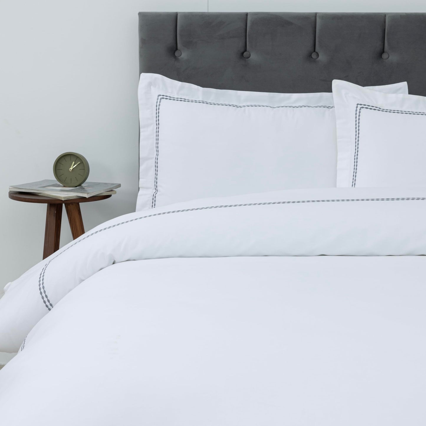 White Duvet Cover, 100% Cotton Embroidered Duvet Cover,2 Pillow, Comforter Not Included