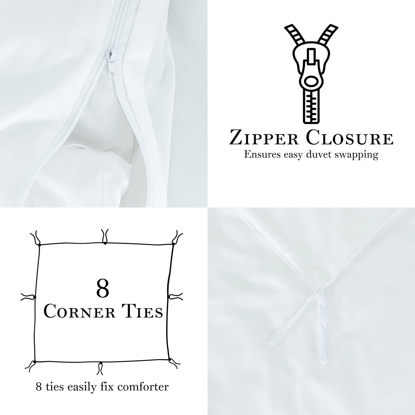 White Duvet Cover, 100% Cotton Embroidered Duvet Cover,2 Pillow, Comforter Not Included