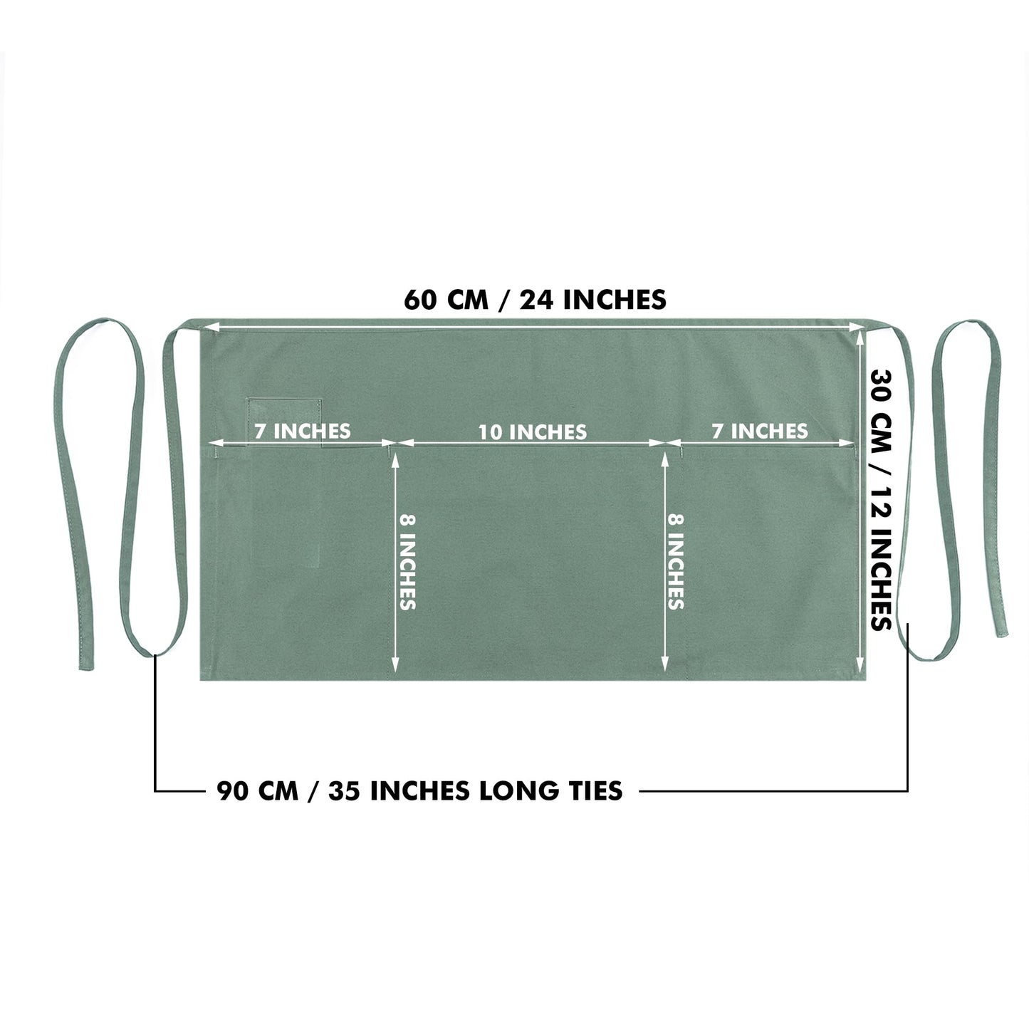 Half Waist Apron Green (3 Pack)