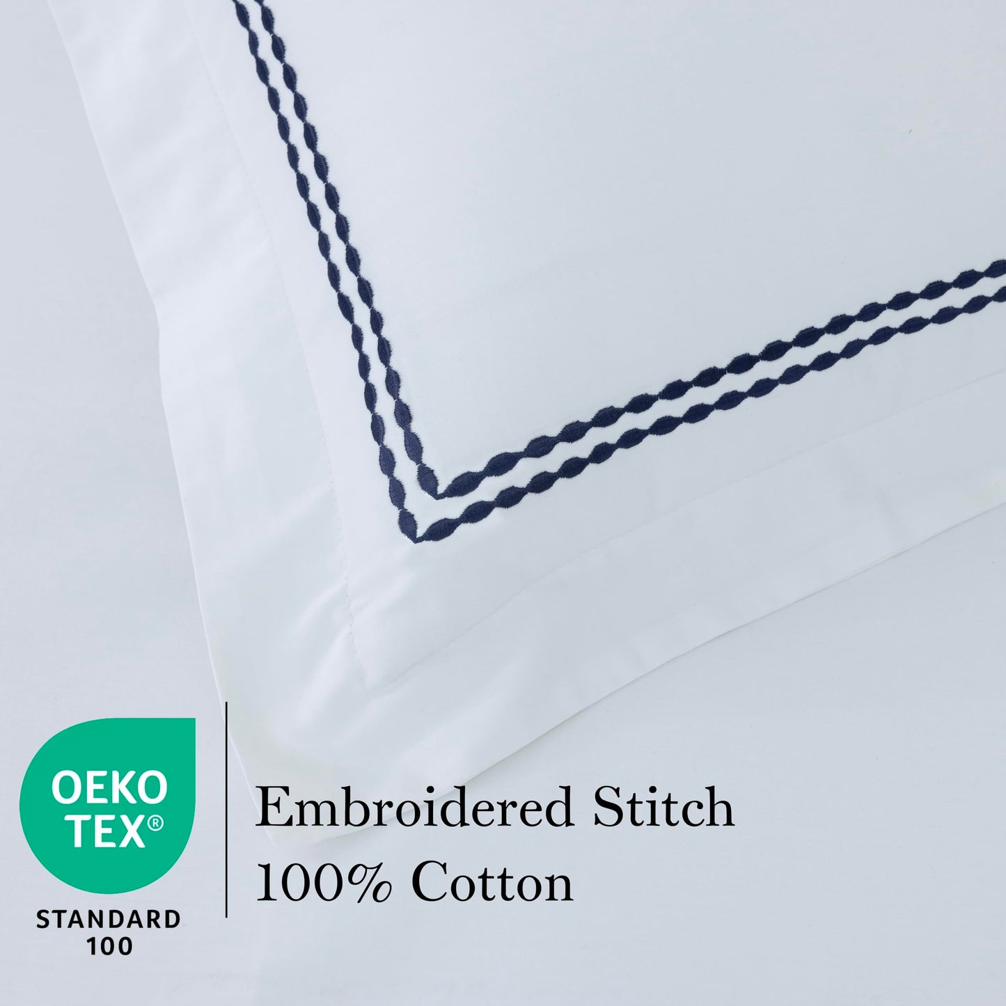 White Duvet Cover, 100% Cotton Embroidered Duvet Cover,2 Pillow, Comforter Not Included