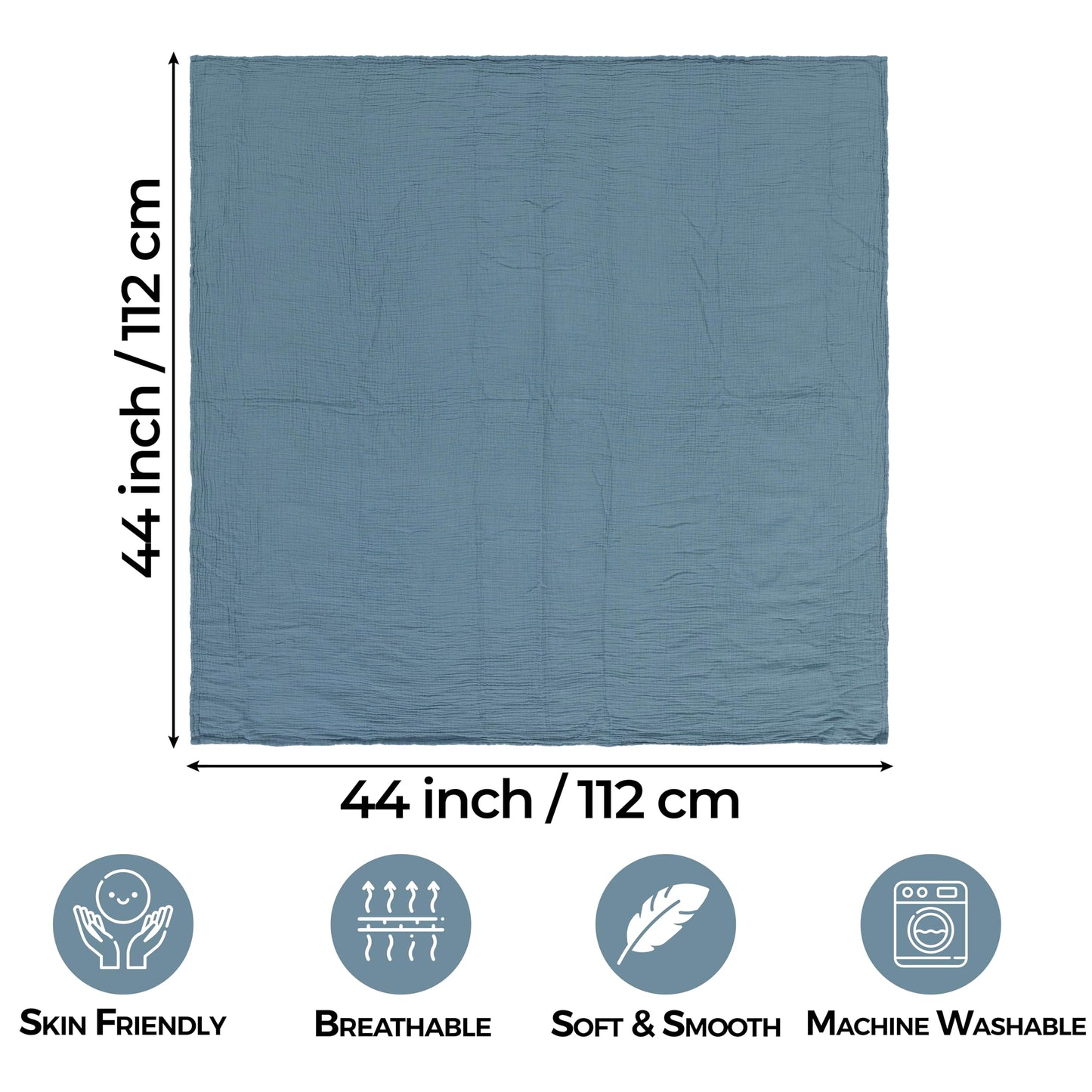 Muslin Swaddle Blankets for Newborn Unisex,2 Pack,100% Cotton | Blue/Light Blue