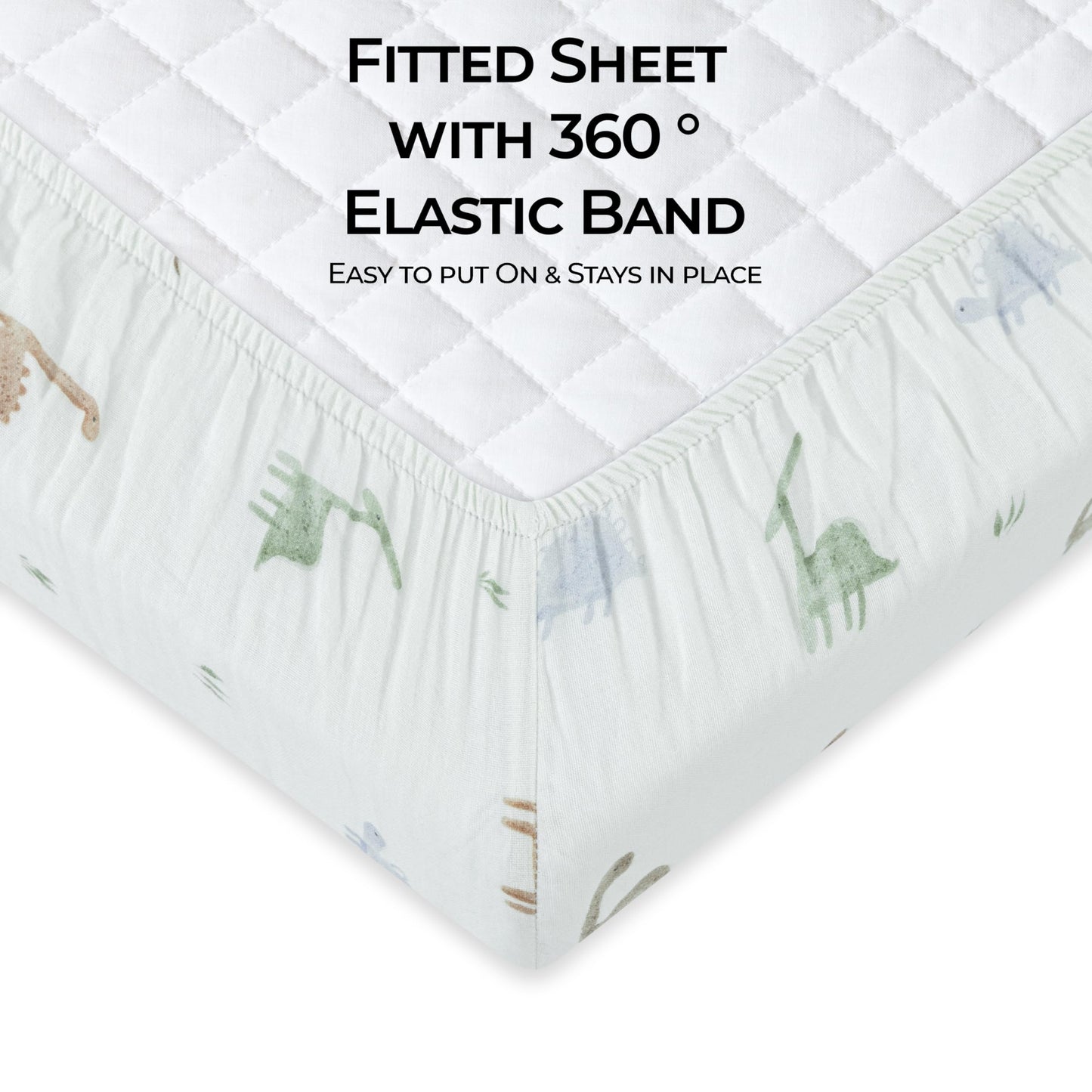 Standard Muslin Crib Sheet, 1-Pack, 100% Cotton For Unisex| DIno