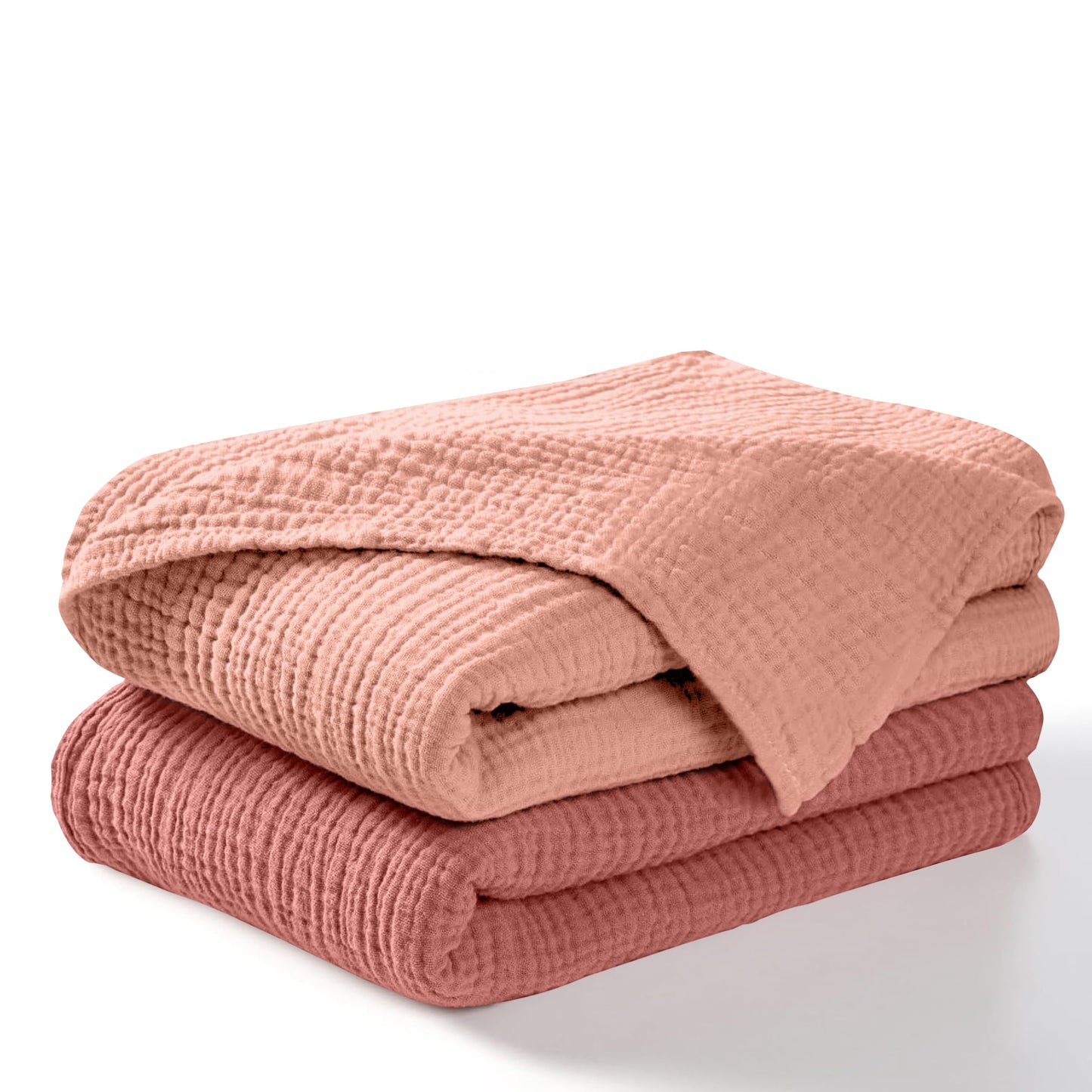 Muslin Swaddle Blankets for Newborn Unisex,2 Pack,100% Cotton | Rose and Pink
