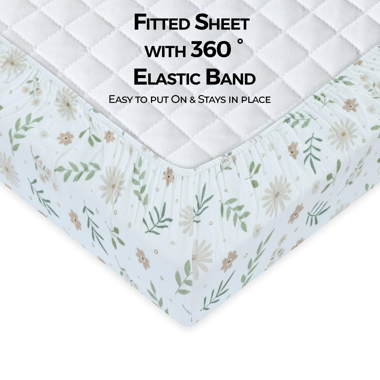 Muslin Crib Sheet,1-Pack,100% Cotton For Unisex | Flowers