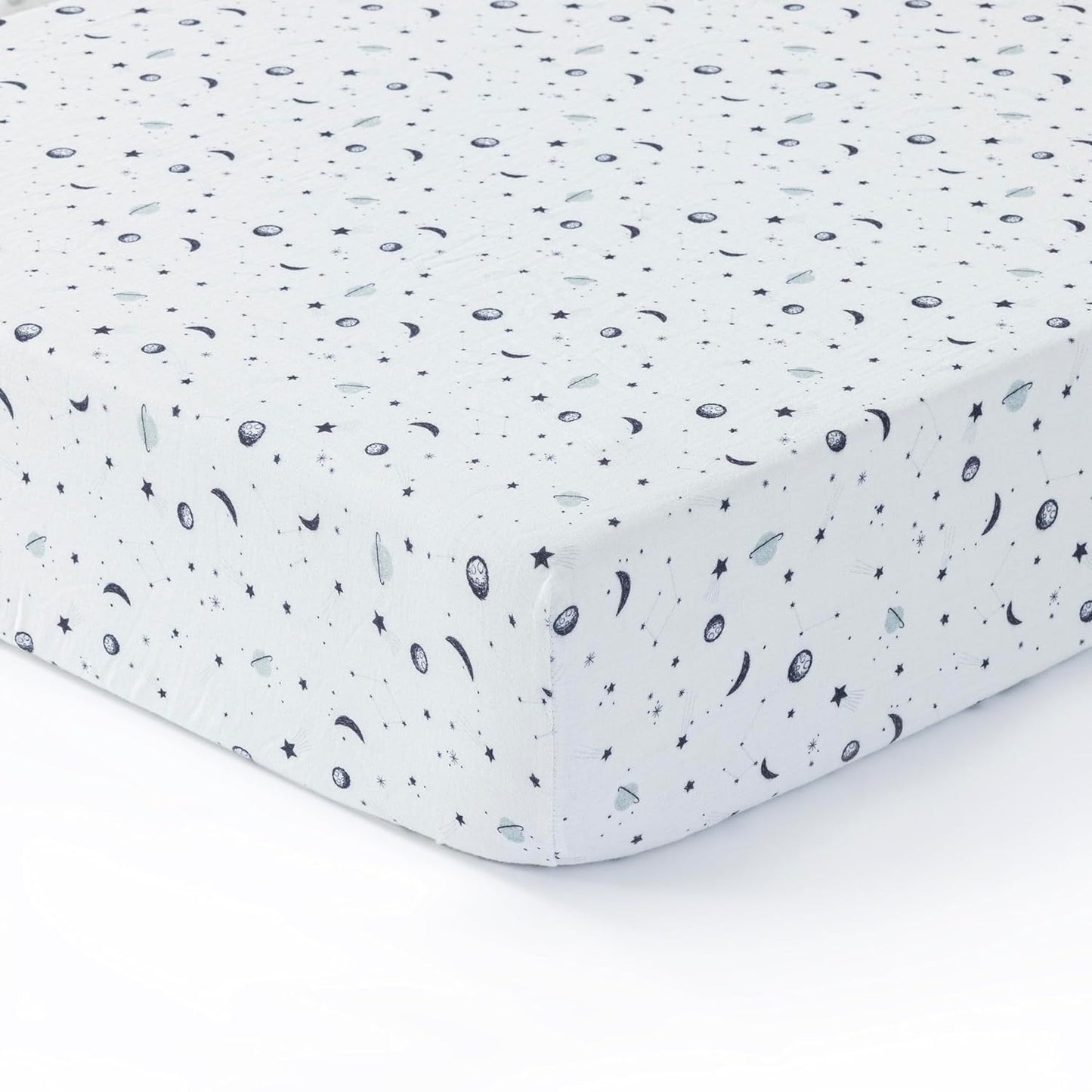 Standard Muslin Crib Sheet,1-Pack, 100% Cotton for Unisex | Planets