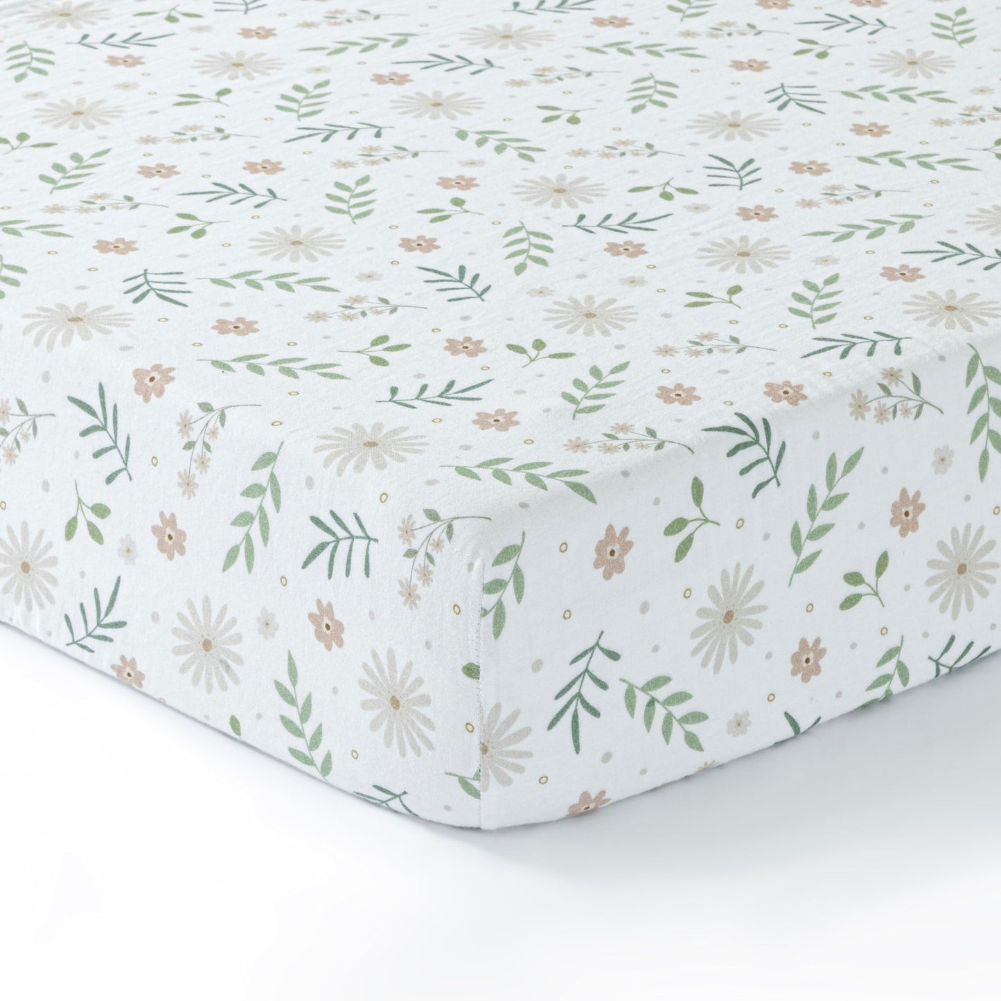 Muslin Crib Sheet,1-Pack,100% Cotton For Unisex | Flowers