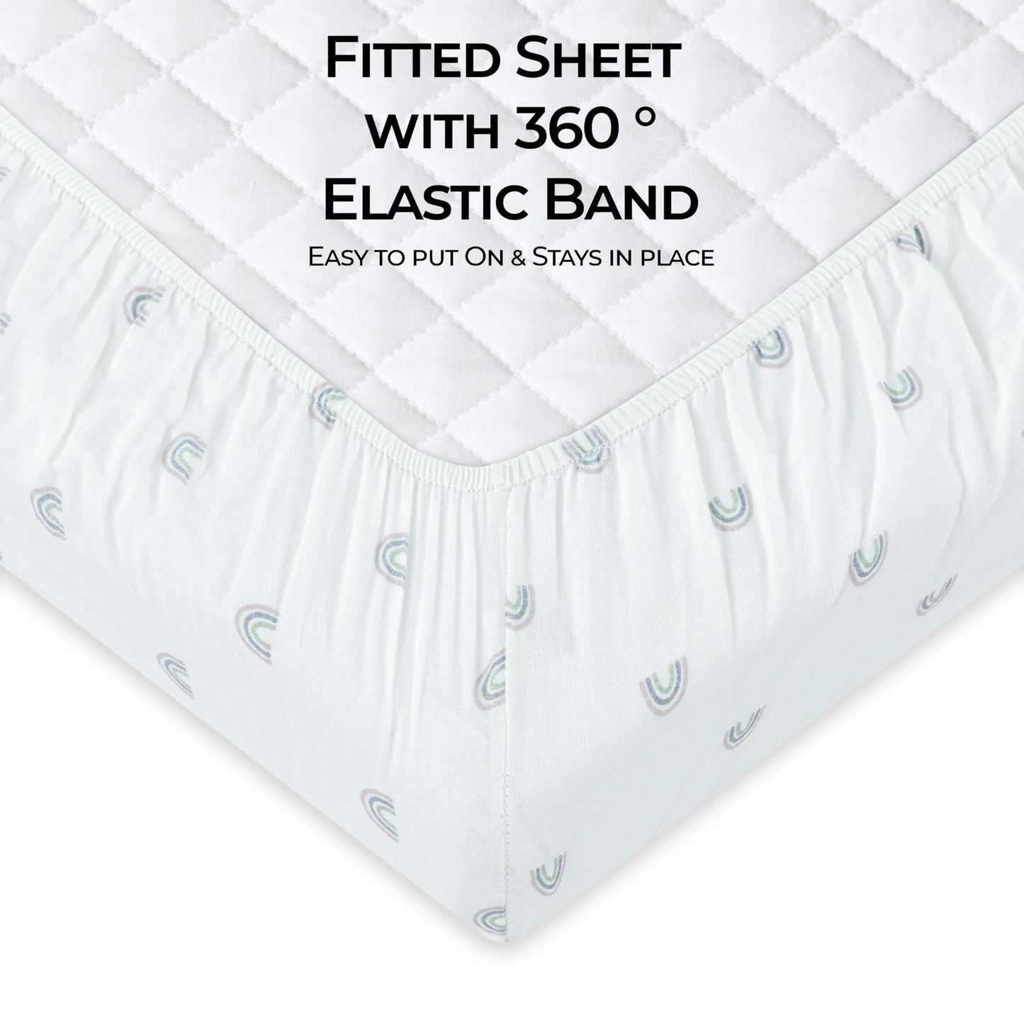 Standard Muslin Crib Sheet, 1-Pack, 100% Cotton for Unisex | Rainbow