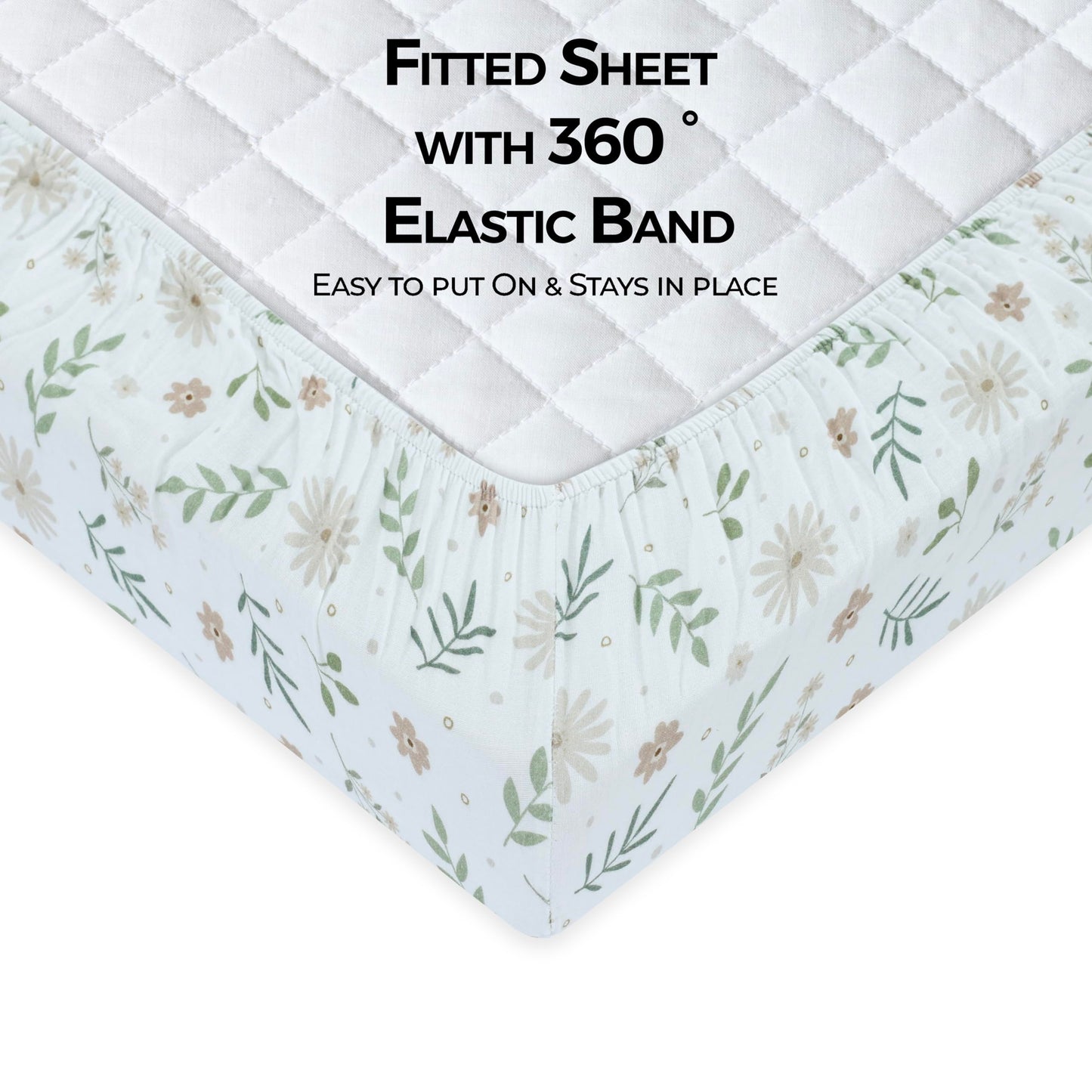 Muslin Crib Sheet,1-Pack,100% Cotton For Unisex | Flowers