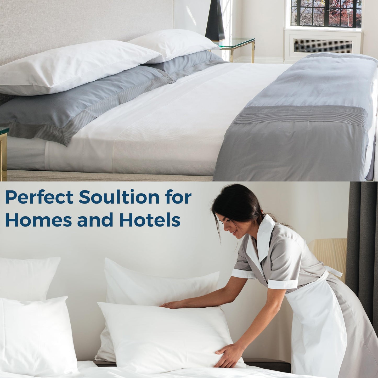 Waterproof Pillow Protectors with Zipper,4 Pack