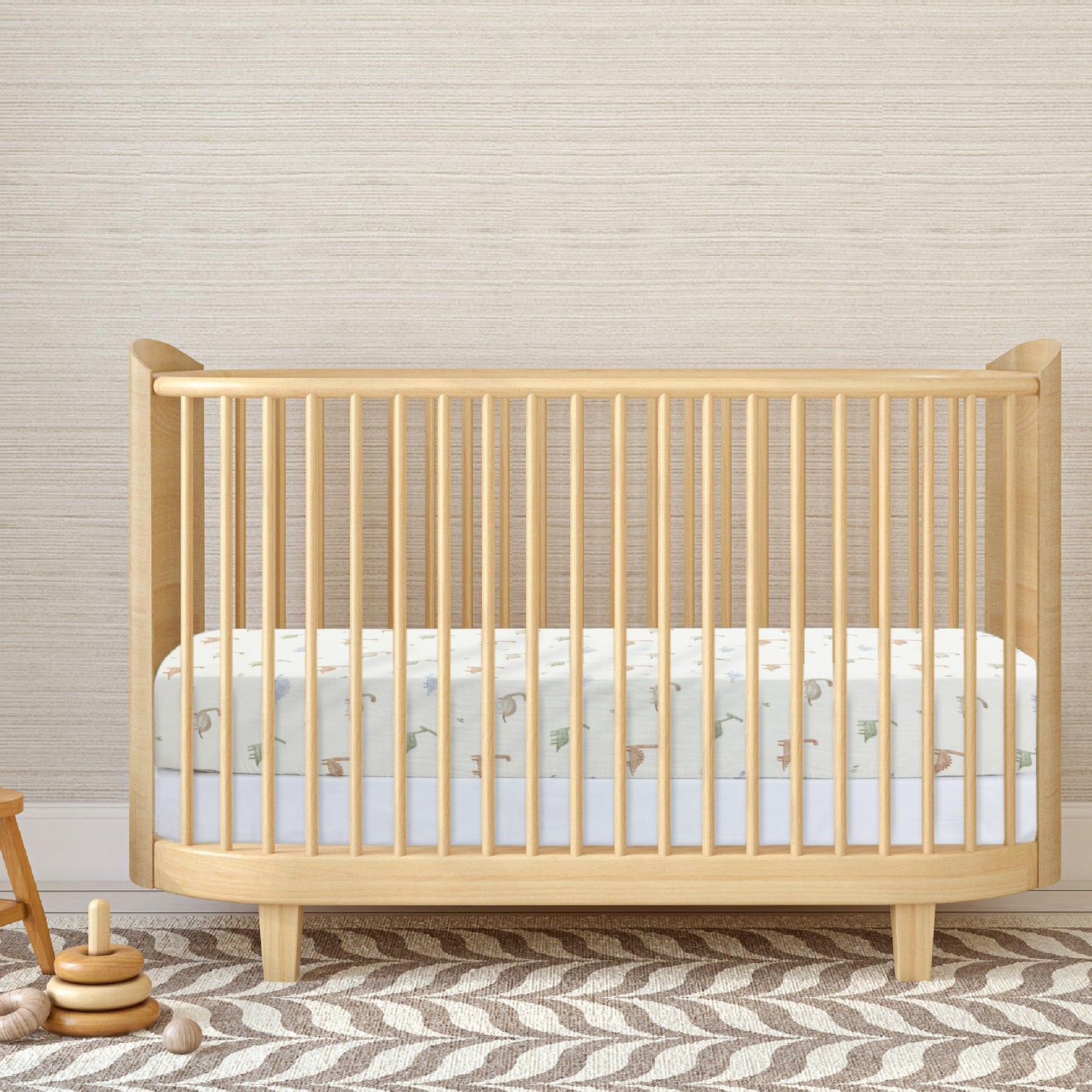 Standard Muslin Crib Sheet, 1-Pack, 100% Cotton For Unisex| DIno