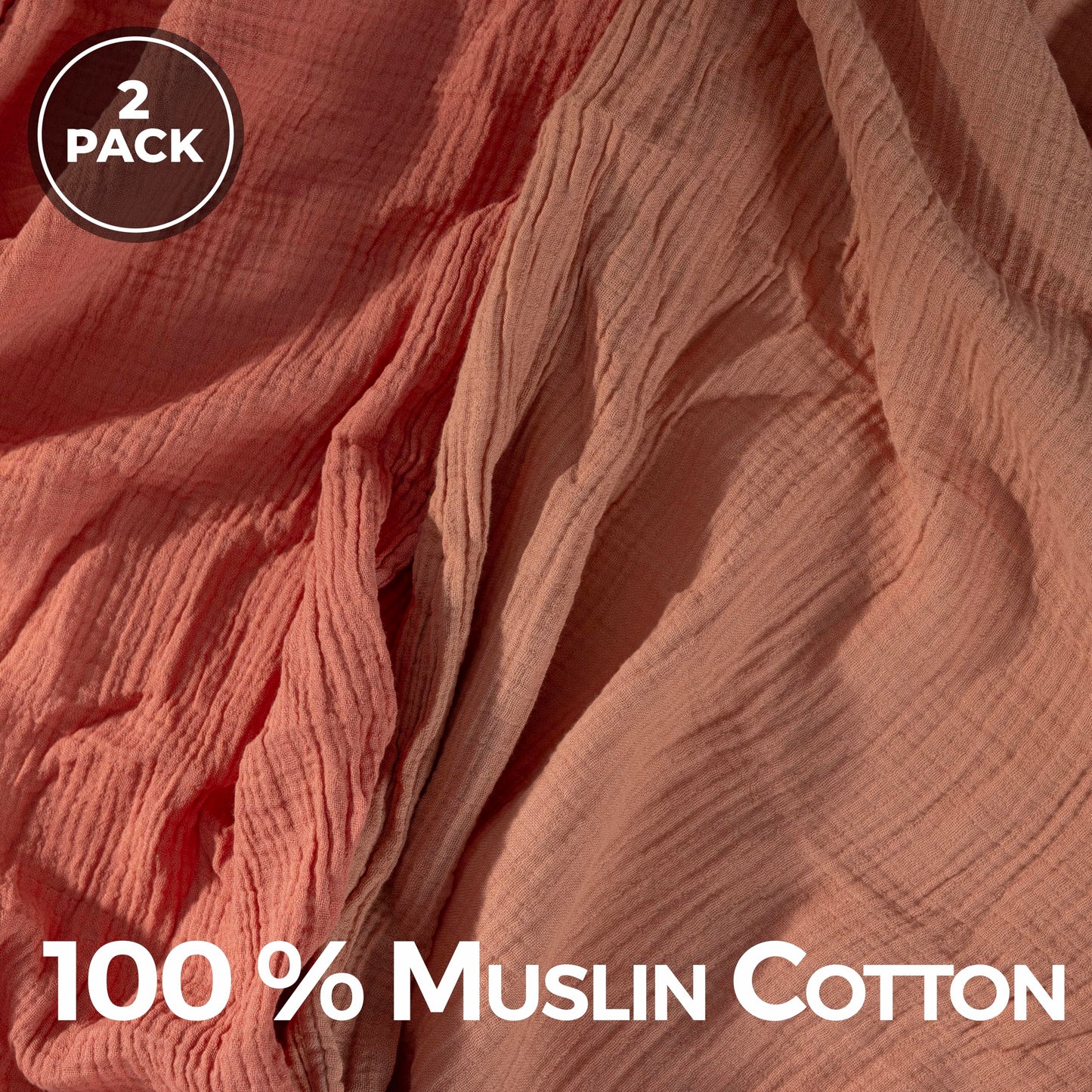 Muslin Swaddle Blankets for Newborn Unisex,2 Pack,100% Cotton | Rose and Pink