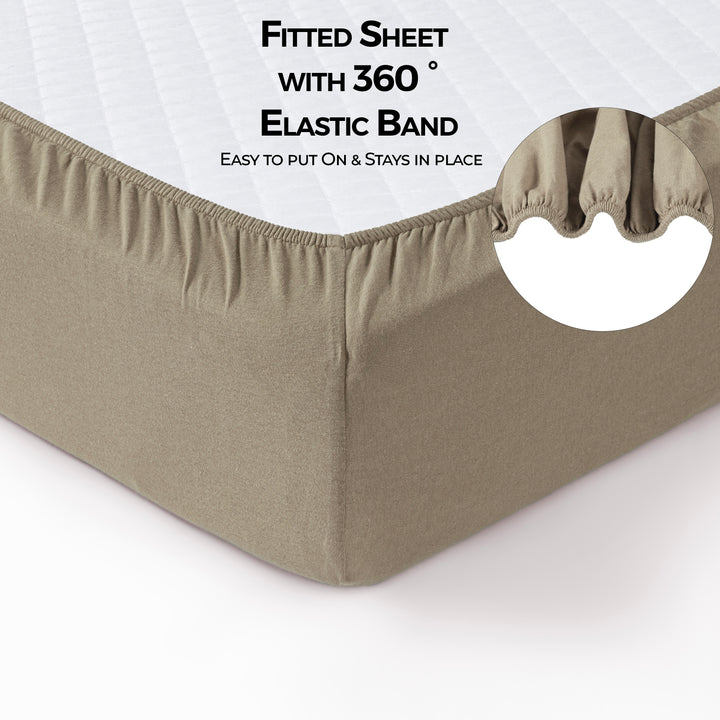 Jersey Crib Mattress Sheets Unisex Brown/Ecru (Standard)
