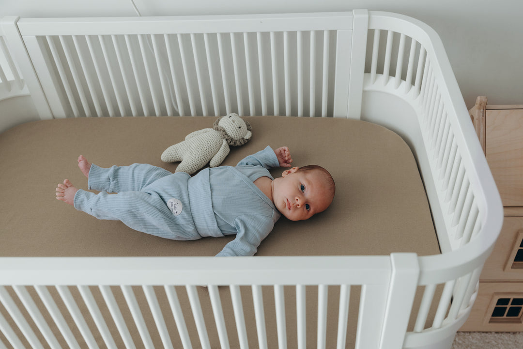 Jersey Crib Mattress Sheets Unisex Brown/Ecru (Standard)