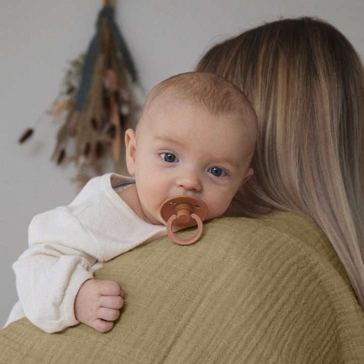 Muslin Swaddle Blankets Unisex Olive/Ecru 2 Pack