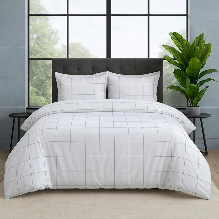Microfiber Duvet Cover Set (Squares)