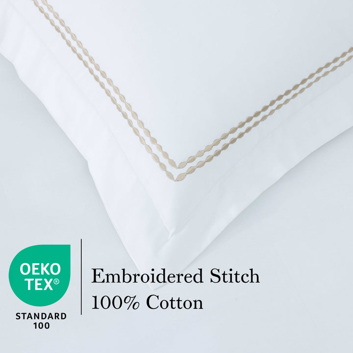 T200 Cotton Embroidered Duvet Covers Set (Gold)