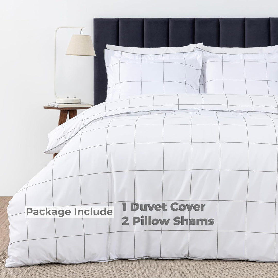 Microfiber Duvet Cover Set (Squares)