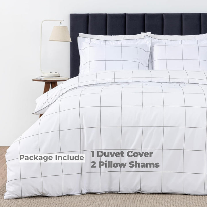 Microfiber Duvet Cover Set (Squares)