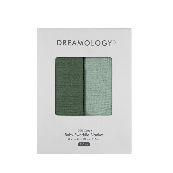 Muslin Swaddle Blankets Unisex Green/Light Green 2 Pack