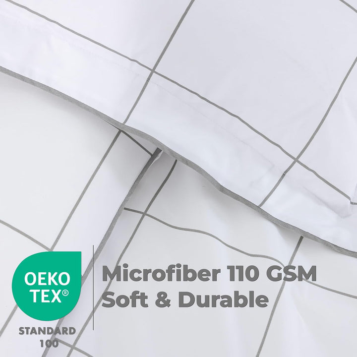 Microfiber Duvet Cover Set (Squares)