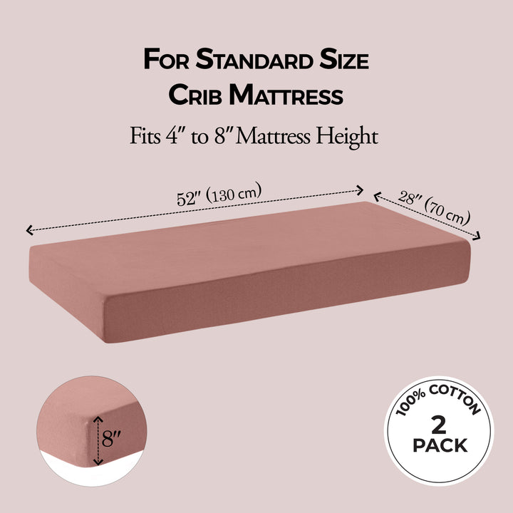 Jersey Crib Mattress Sheets Unisex Rose/Dusty Pink (Standard)