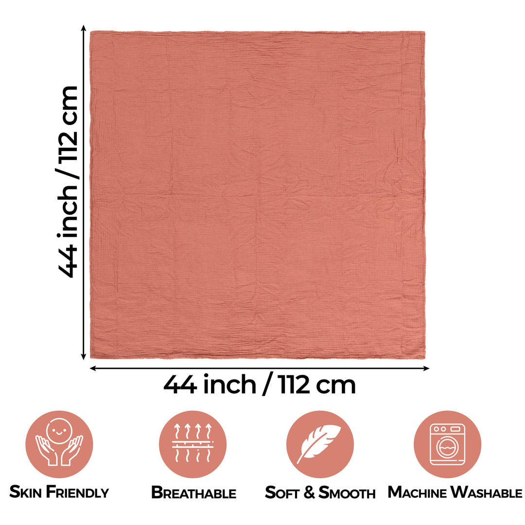 Muslin Swaddle Blankets 3 PACK Rose/Pink/Ecru