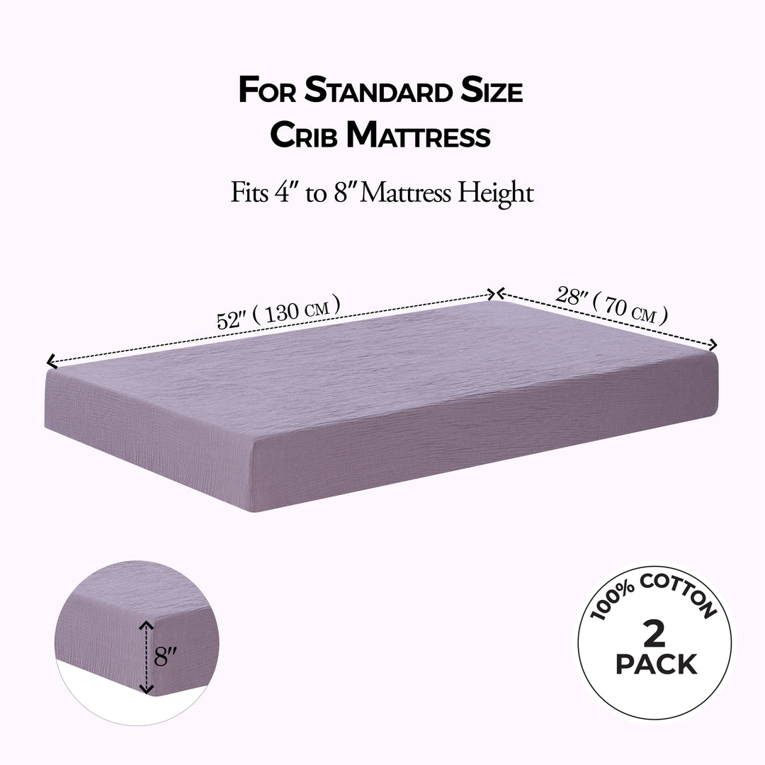 Muslin Crib Sheets Unisex Purple/Pink (Standard)