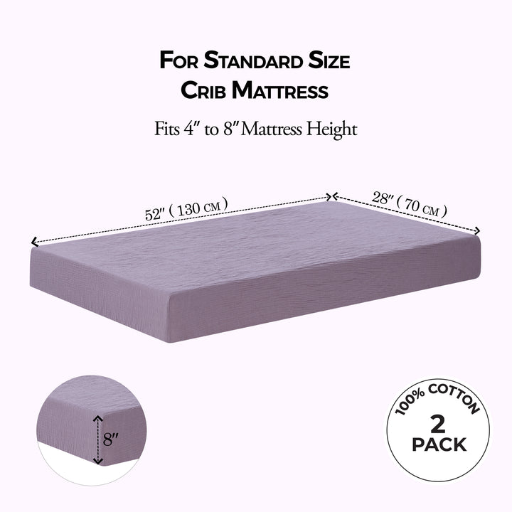 Muslin Crib Sheets Unisex Purple/Pink (Standard)