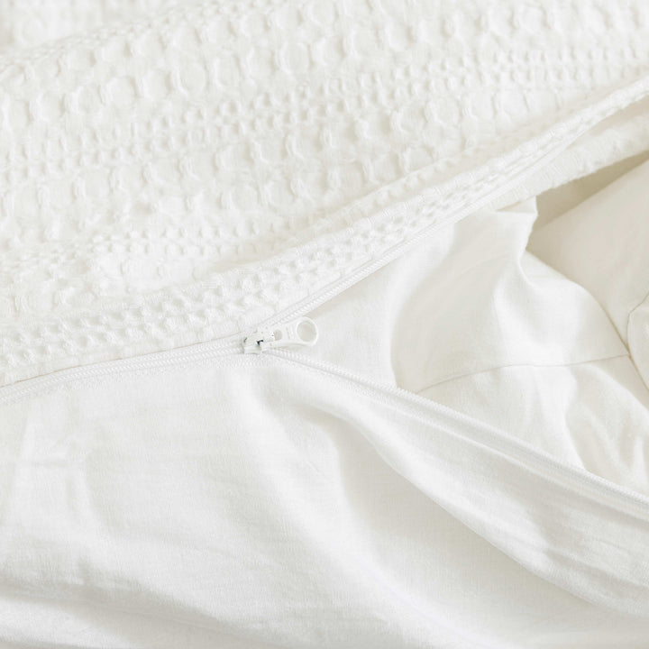 Waffle Weave Duvet Covers Set (White)