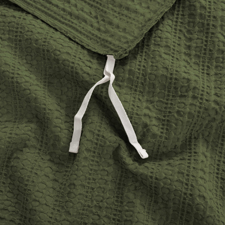 Waffle Weave Duvet Covers Set (Forest Green)
