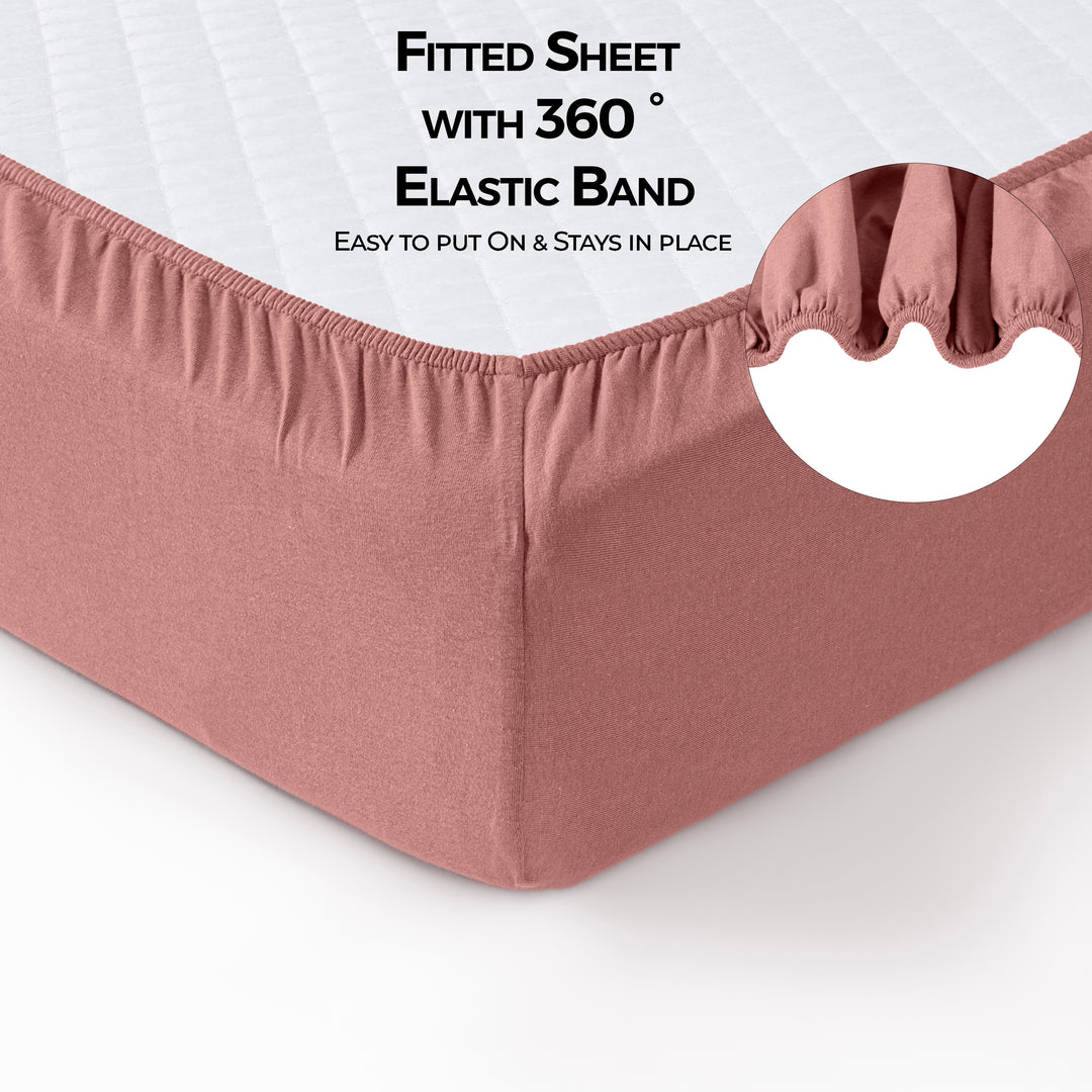 Jersey Crib Mattress Sheets Unisex Rose/Dusty Pink (Standard)