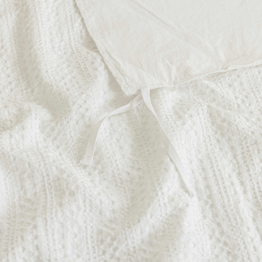 Waffle Weave Duvet Covers Set (White)