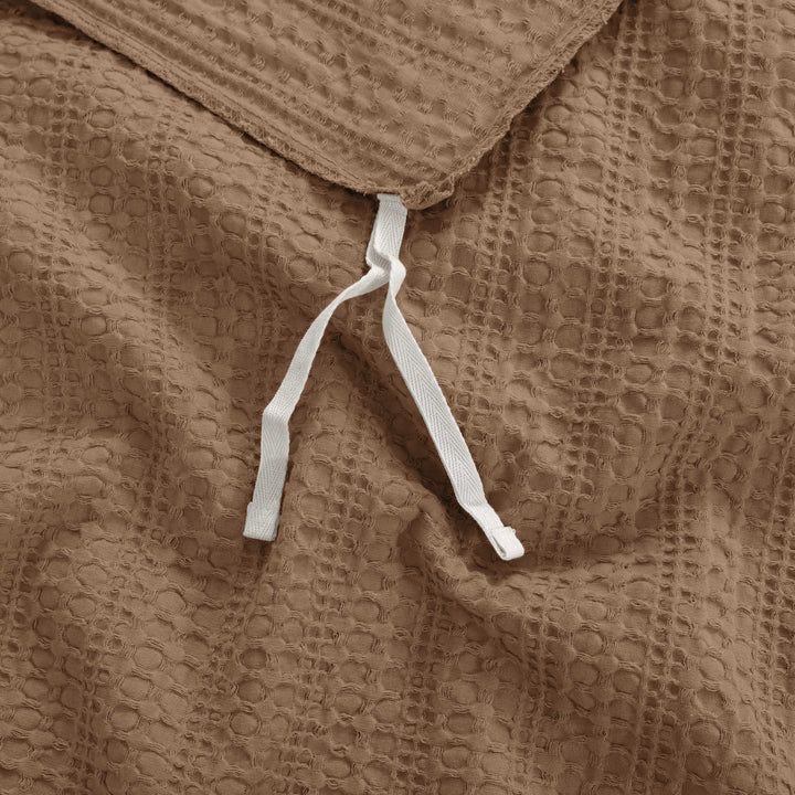 Waffle Weave Duvet Covers Set (Brown)