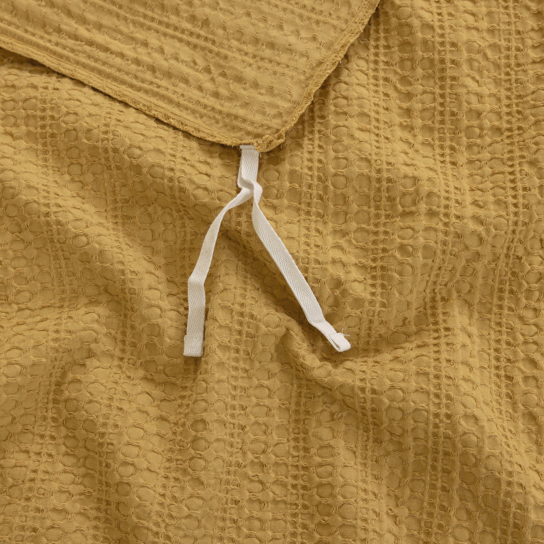 Waffle Weave Duvet Covers Set (Mustard)