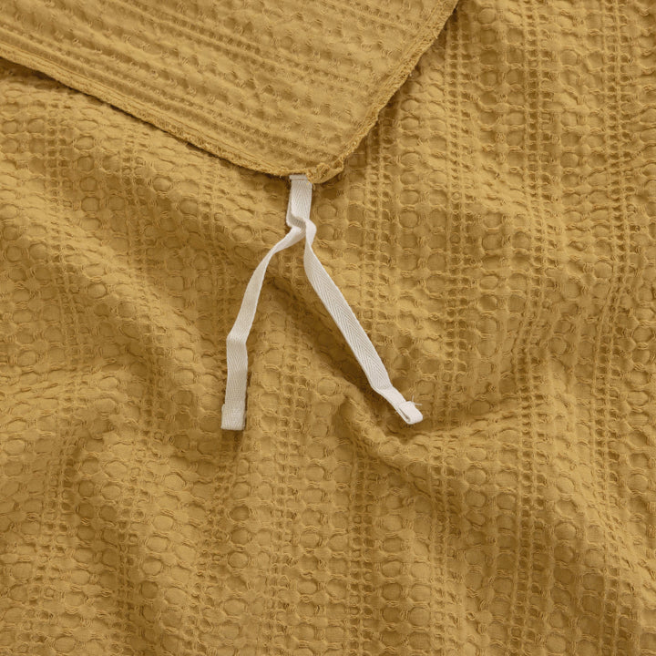 Waffle Weave Duvet Covers Set (Mustard)