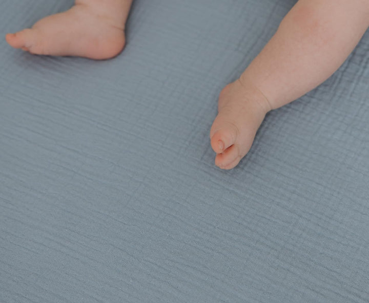 Muslin Crib Sheets Unisex Blue/Light Blue (Mini)