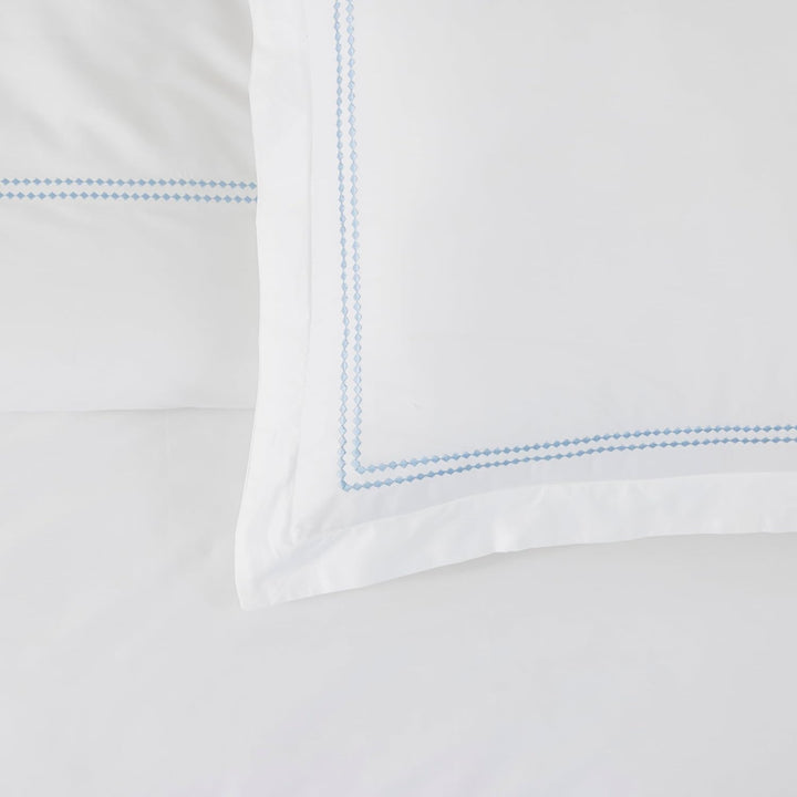 T-300 Cotton Sateen Embroidered Duvet Cover Set (Sky Blue)