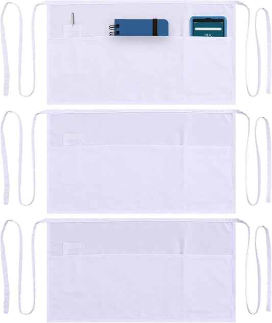 Half Waist Apron White (3 Pack)