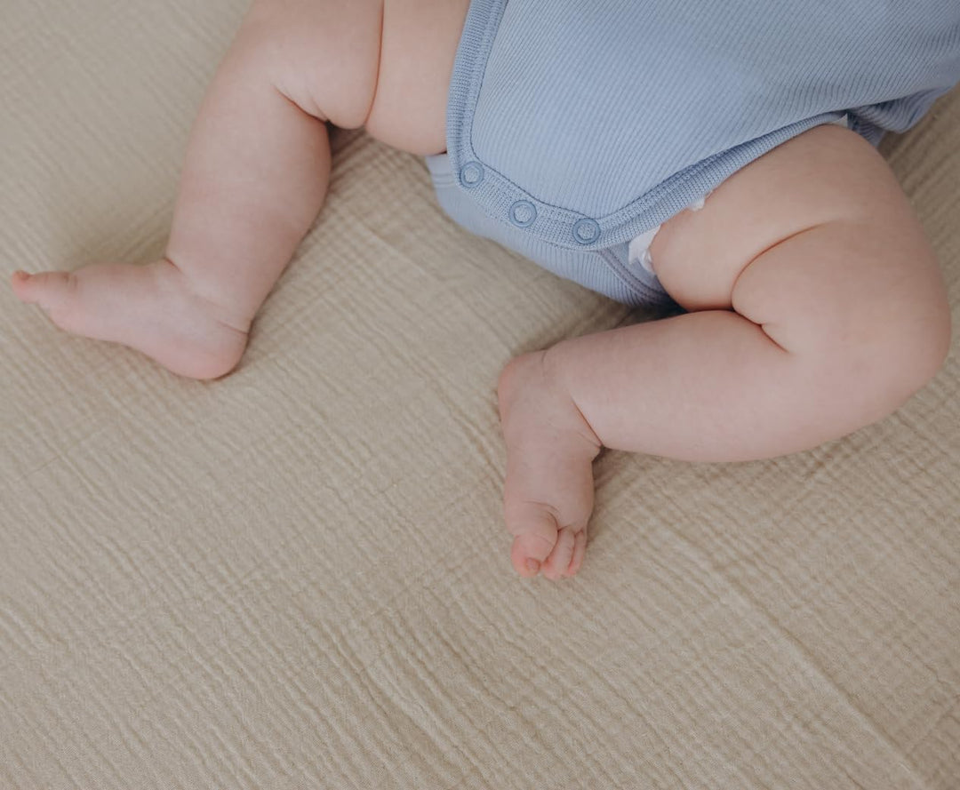 Muslin Crib Sheets Unisex Brown/Ecru (Mini)