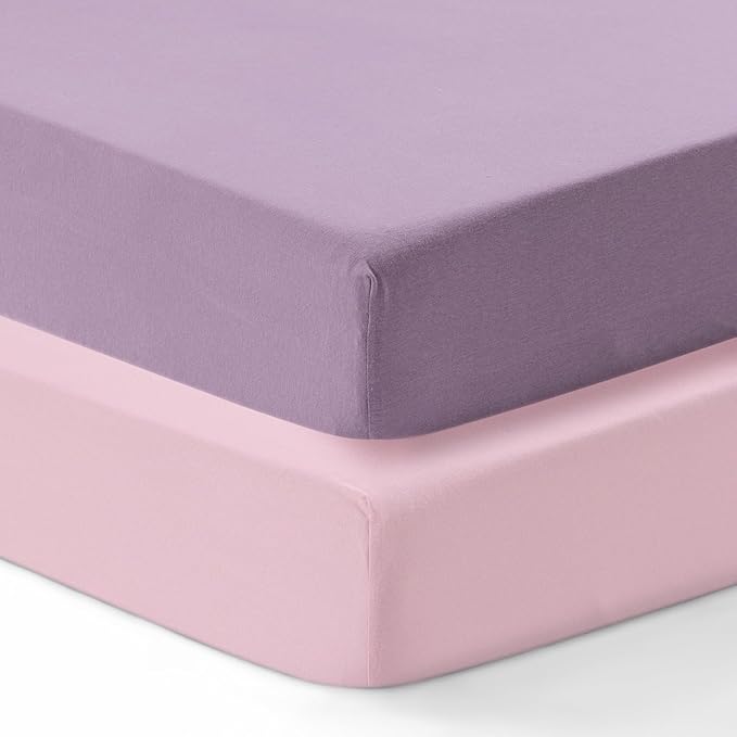 Jersey Crib Mattress Sheets Unisex Purple/Pink (Standard)