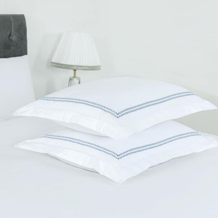 T-300 Cotton Sateen Embroidered Duvet Cover Set (Blue)