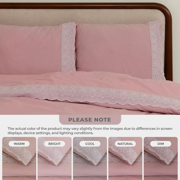 Dreamology Schiffli Duvet Cover Set (Pink)